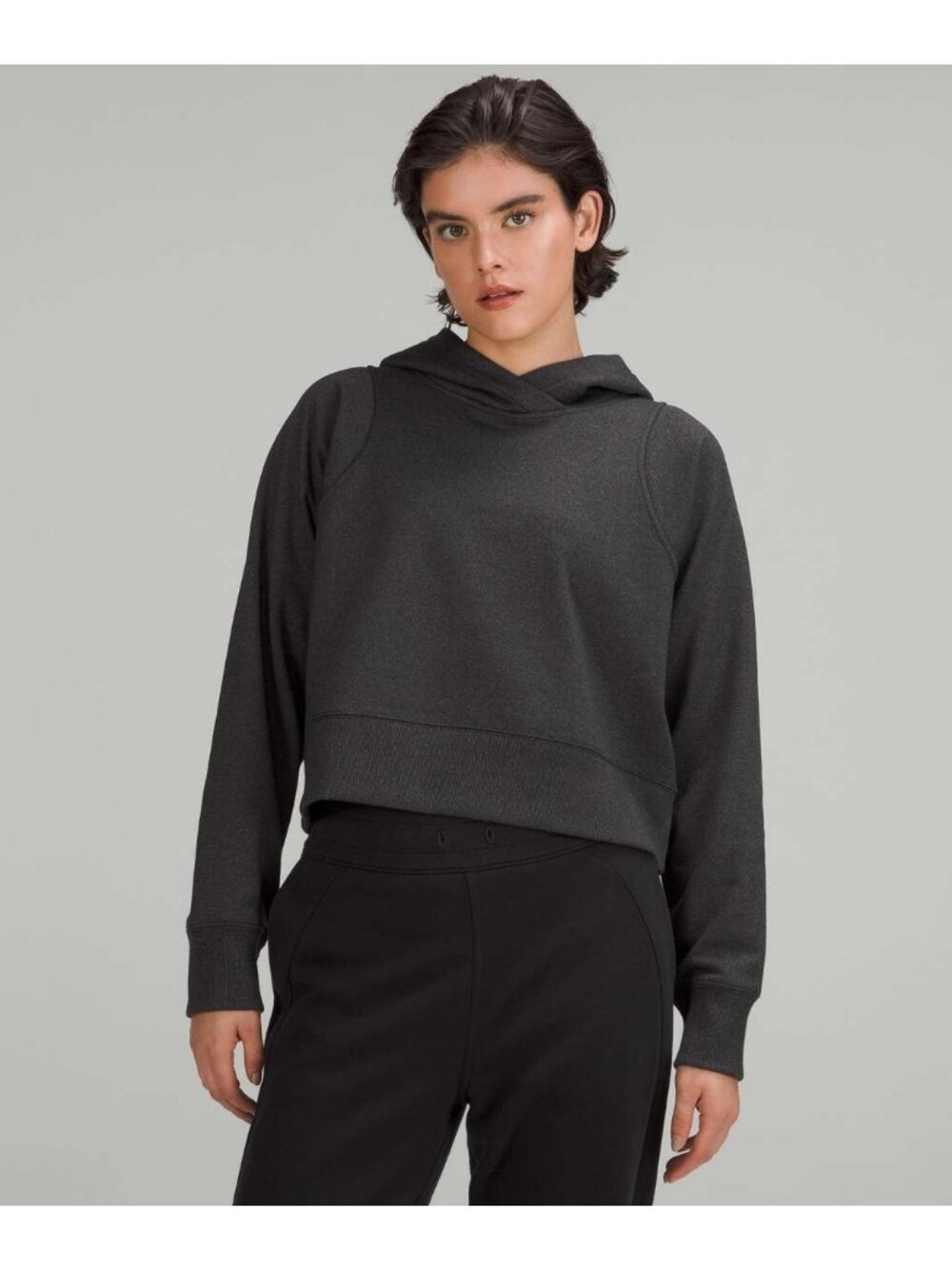 Lululemon Loungeful Cropped Hoodie Spark Black 4